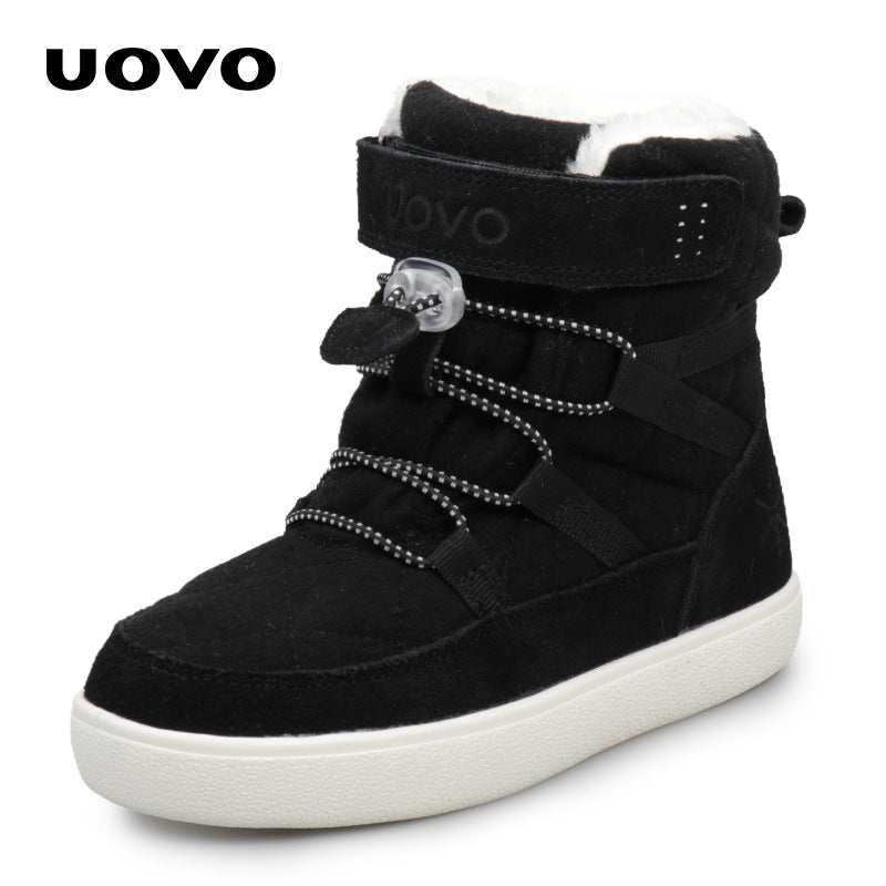 2025 UOVO Kids Waterproof Winter Snow Boots – Warm Fleece Lined, Slip‑Resistant Short Boots for Boys & Girls