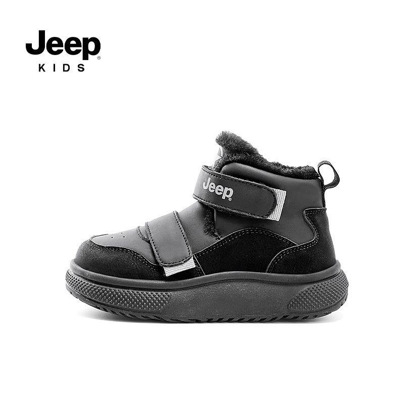 2025 Jeep Girls’ Fleece‑Lined Winter Snow Boots – Cozy Faux‑Fur Short Boots for Kids