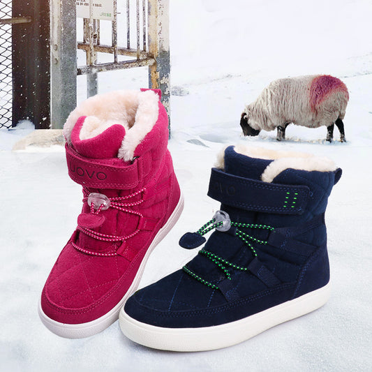 2025 UOVO Kids Waterproof Winter Snow Boots – Warm Fleece Lined, Slip‑Resistant Short Boots for Boys & Girls