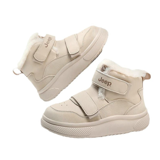 2025 Jeep Girls’ Fleece‑Lined Winter Snow Boots – Cozy Faux‑Fur Short Boots for Kids